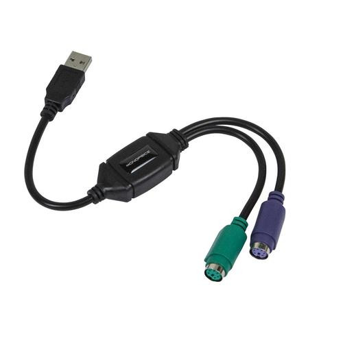 Monoprice  câble PS/2 2x 6-p Mini-DIN USB A Noir - 10934