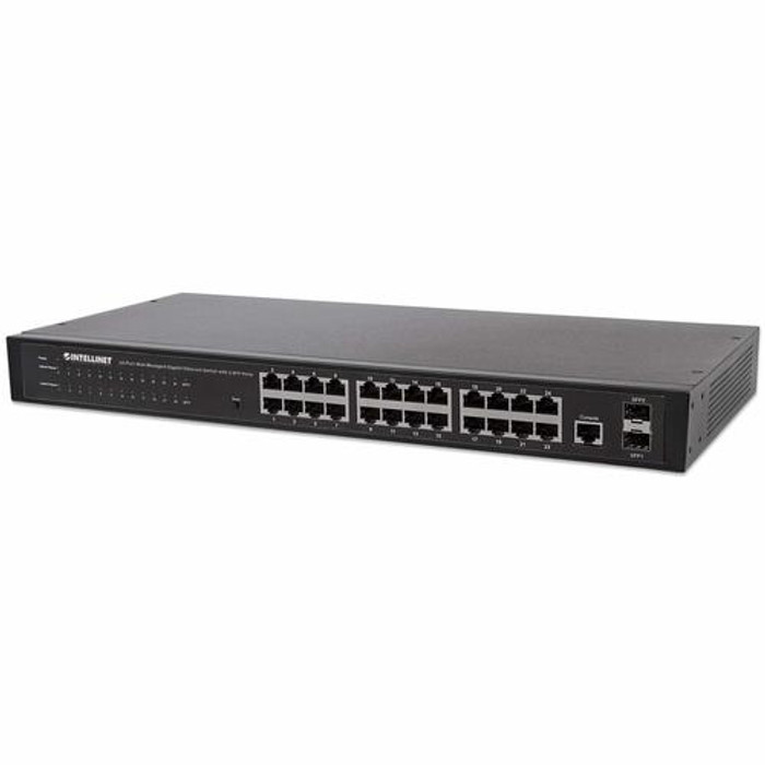 Intellinet  commutateur réseau Géré Gigabit Ethernet (10/100/1000) 1U Noir - 560917