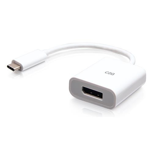 C2G Convertisseur adaptateur USB-C vers DisplayPort - 4K 60 Hz - Blanc - 26934