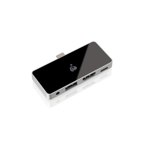 iogear  station d'accueil USB 2.0 Type-C Noir, Argent - GUD3C460