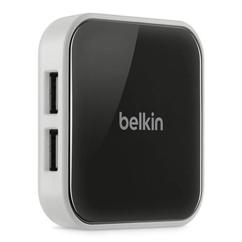 Belkin 4-Port Powered Desktop 480 Mbit/s Noir, Argent - F4U020TT