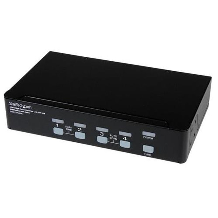 StarTech.com Commutateur KVM 4 Ports DVI USB, Montage en Rack et Audio - Switch KVM - 2560x1600 - SV431DVIUAHR