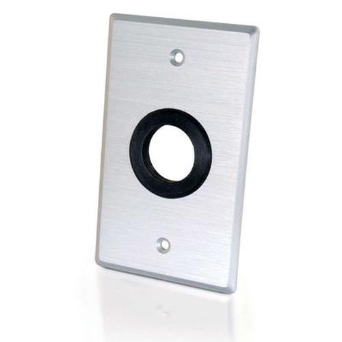 C2G Single Gang 1in Grommet Wall Plate Aluminium - 40488