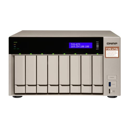 QNAP TVS-873e NAS Tower SoC AMD Embedded série R RX-421BD 4 Go DDR4 0 To QNAP Turbo System Or - TVS-873E-4G-US