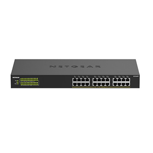 NETGEAR GS324PP Non-géré Gigabit Ethernet (10/100/1000) Connexion Ethernet, supportant l'alimentation via ce port (PoE) Noir - GS324PP-100NAS