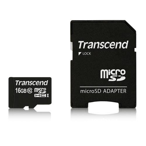 Transcend  mémoire flash 16 Go MicroSDHC NAND Classe 10 - TS16GUSDHC10