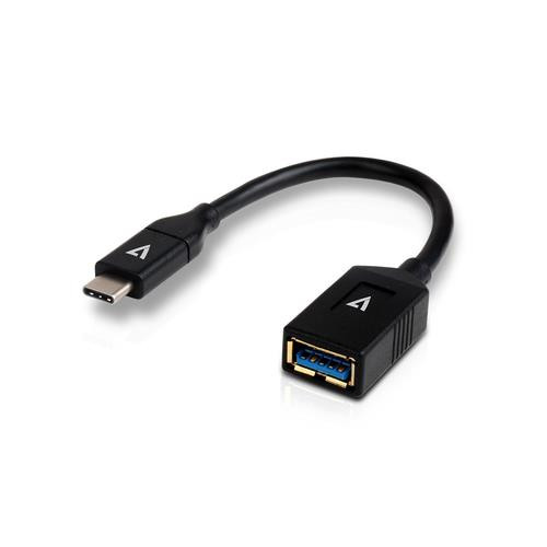 V7 Câble USB 3.0 A femelle vers USB-C mâle, noir 0.3m 1ft - J153790