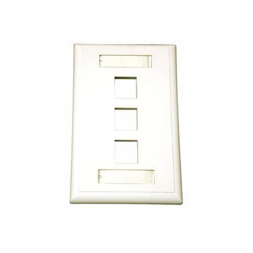 C2G 3-Port Multimedia Keystone Wall Plate - White Blanc - 03412