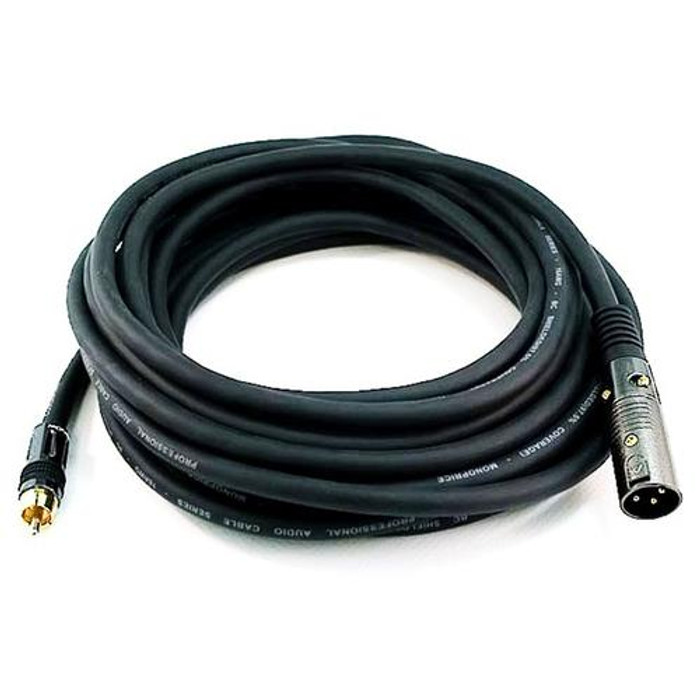 Monoprice XLR/RCA, 7.62 m câble audio 7,62 m XLR (3-pin) Noir - 4780