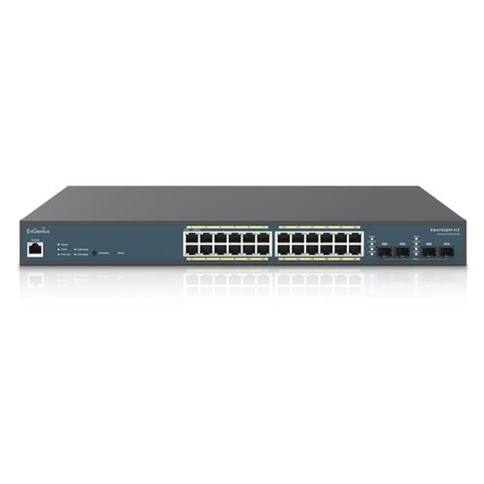 EnGenius  commutateur réseau Géré L2/L3 Gigabit Ethernet (10/100/1000) Connexion Ethernet, supportant l'alimentation via ce port (PoE) Gris - EWS7928FP-FIT