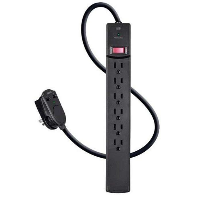 Monoprice  protection surtension Noir 6 sortie(s) CA 1,82 m - 27033