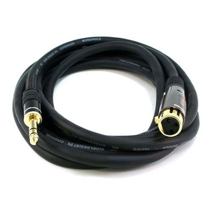 Monoprice  câble audio 3 m 6,35 mm TRS XLR (3-pin) Noir - 4770