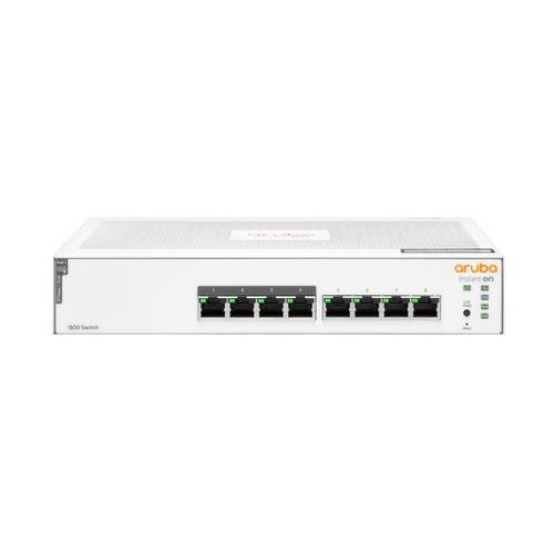 HPE Aruba Networking Aruba Instant On 1830 8G 4p Class4 PoE 65W Géré L2 Gigabit Ethernet (10/100/1000) Connexion Ethernet, supportant l'alimentation via ce port (PoE) 1U - JL811A#B2C