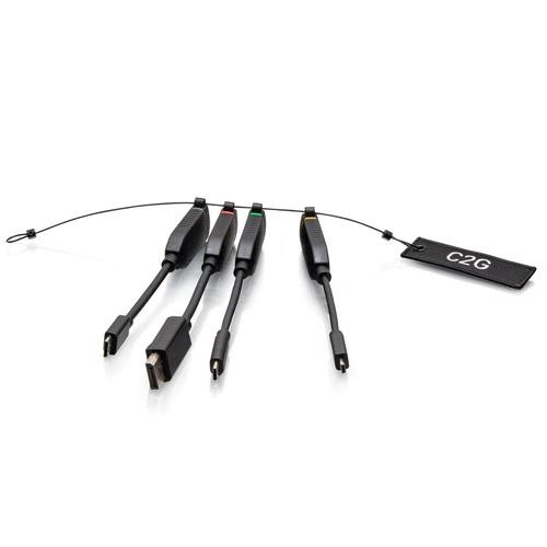 C2G  changeur de genre de câble 4x HDMI 1x USB-C, 1x HDMI Mini, 1x HDMI Micro, 1x DisplayPort Noir, Multicolore - C2G30291