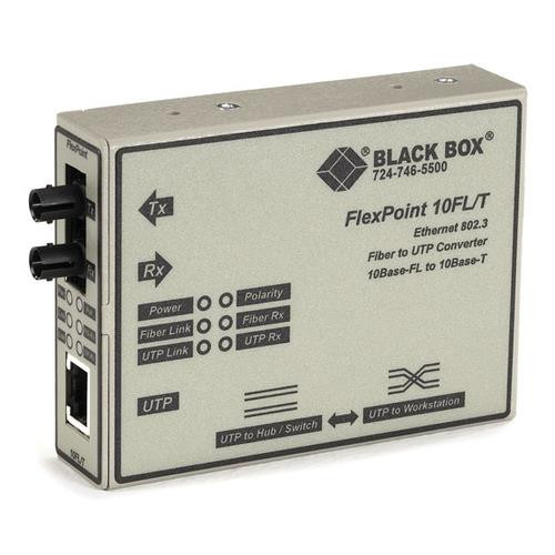 Black Box  convertisseur de support réseau Interne 10 Mbit/s 1310 nm Monomode Gris - LMC212A-SM-R3