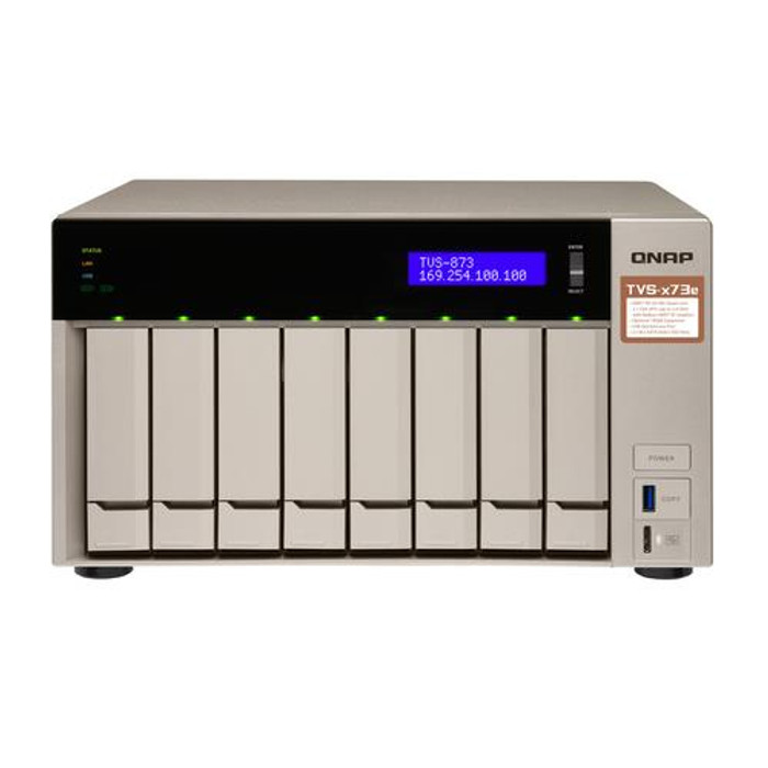 QNAP TVS-873E NAS Tower SoC AMD Embedded série R RX-421BD 8 Go DDR4 QNAP Turbo System Gris - TVS-873E-8G