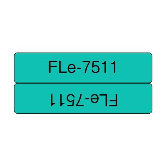 Brother  ruban d'étiquette Noir sur vert - FLE-7511