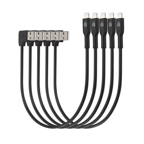 Kensington Câbles d'alimentation et de synchronisation pour tablettes, Lightning vers USB – Pack de 5 - K67864WWA