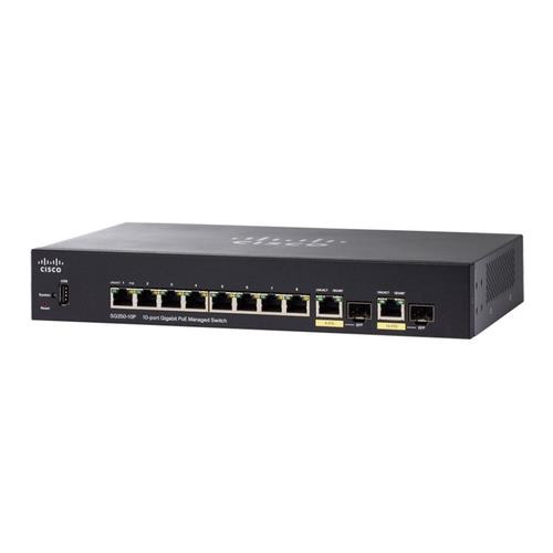 Cisco Small Business SG350-10P Géré L2/L3 Gigabit Ethernet (10/100/1000) Connexion Ethernet, supportant l'alimentation via ce port (PoE) 1U Noir - SG350-10P-K9-JP