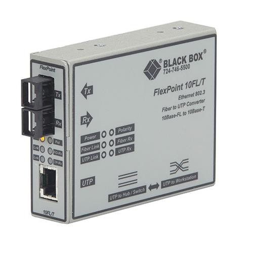 Black Box  convertisseur de support réseau 10 Mbit/s 850 nm Gris - LMC212A-MM-SC-R2