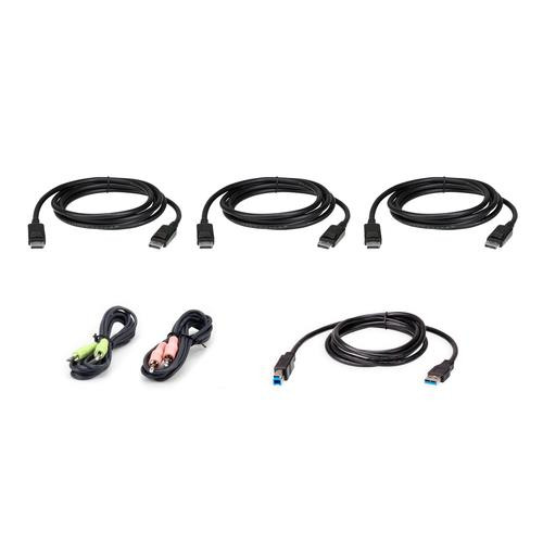 ATEN Kit de câbles KVM trois affichages DisplayPort USB 1,8 M - 2L-7D02UDPX6