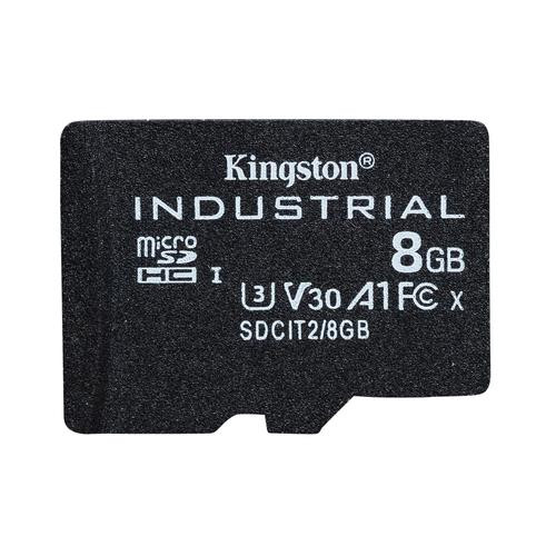 Kingston Technology Carte 8GB microSDHC Industrielle C10 A1 pSLC emballage individuel sans adaptateur - SDCIT2/8GBSP