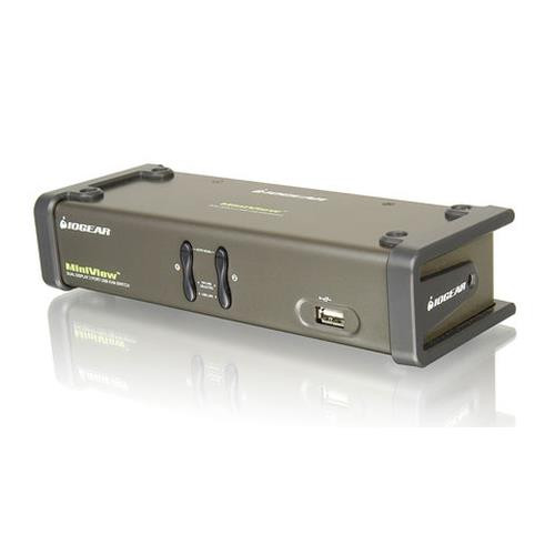 iogear 2-Port Dual View KVM Switch with cables commutateur écran, clavier et souris - GCS1742