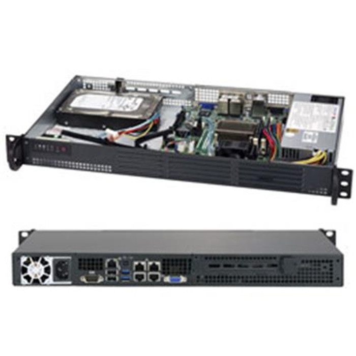Supermicro SuperServer 5018A-LTN4 serveur 0 Go Rack (1 U) Intel Atom® C2358 1,7 GHz DDR3-SDRAM 200 W - SYS-5018A-LTN4