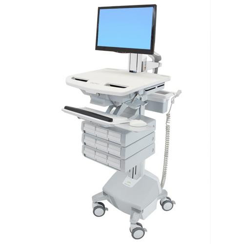 Ergotron StyleView Aluminium, Gris, Blanc Ecran plat Panier multimédia - SV44-1392-1