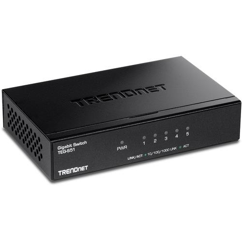 Trendnet  commutateur réseau Non-géré Gigabit Ethernet (10/100/1000) Noir - TEG-S51