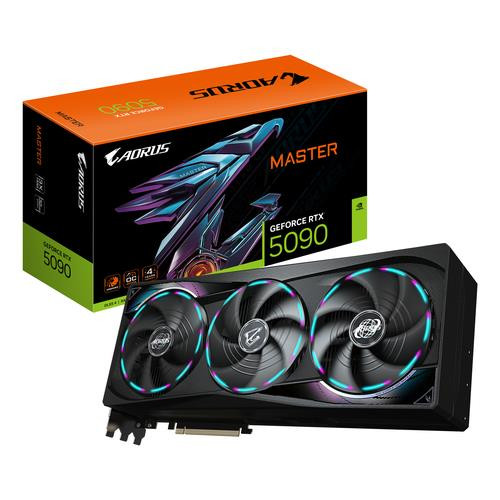 GIGABYTE AORUS GeForce RTX 5090 MASTER 32G Carte Graphique - 32 Go GDDR7, 512 bits, PCI-E 5.0, 2655MHz Fréquence du Cœur, 3 x DP 2.1a, 1 x HDMI 2.1b, - GV-N5090AORUS M-32GD