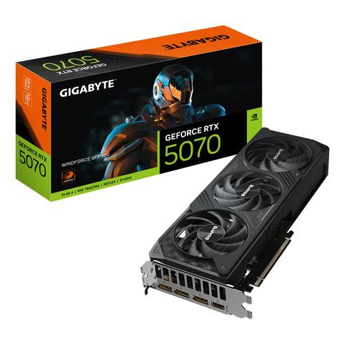 GIGABYTE GeForce RTX 5070 WINDFORCE SFF 12G Carte graphique - 12 Go GDDR7, 192 bits, PCI-E 5.0, Fréquence du cœur 2512 MHz, 3 x DP 2.1b, 1 x HDMI 2.1b, DLSS 4, - GV-N5070WF3-12GD