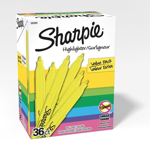 Sharpie  marqueur 36 pièce(s) Pointe biseautée Jaune - 2003991