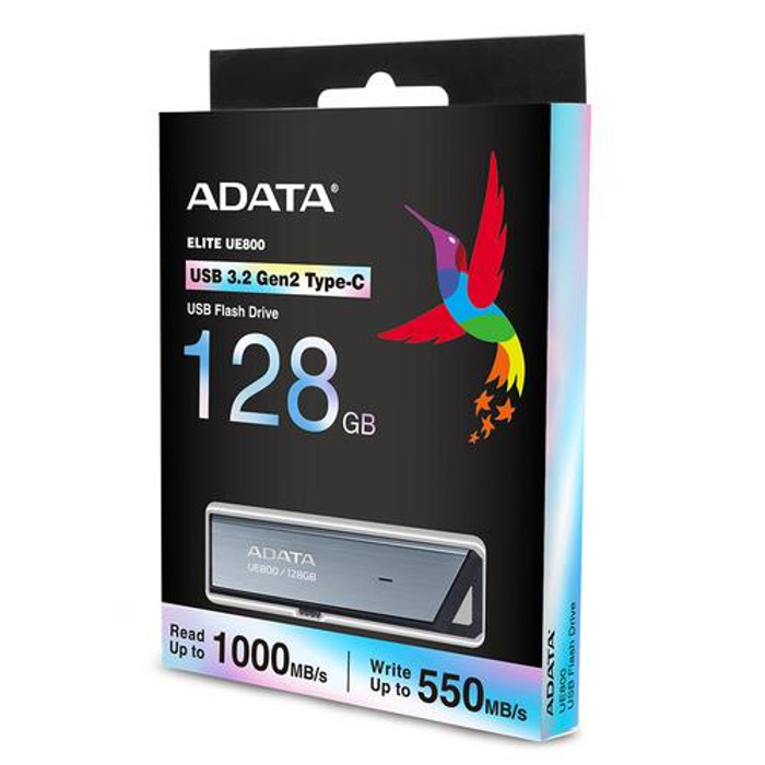 ADATA UE800 lecteur USB flash 128 Go USB Type-C 3.2 Gen 2 (3.1 Gen 2) Argent - AELI-UE800-128G-CSG