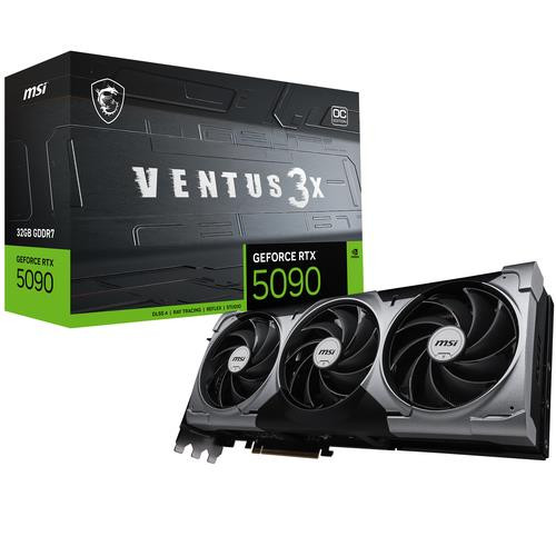 MSI VENTUS GEFORCE RTX 5090 32G 3X OC carte graphique NVIDIA 32 Go GDDR7 - GEFORCE RTX 5090 32G VENTUS 3X OC