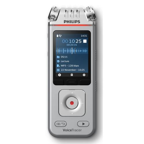 Philips DVT4115 Digital Voice Tracer Carte flash Chrome, Argent - DVT4115/00