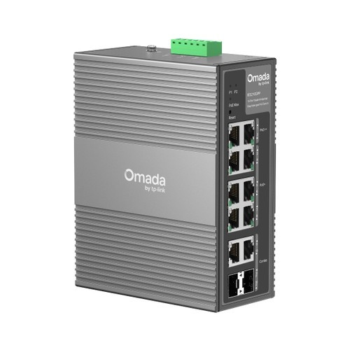 TP-Link Omada  commutateur réseau Géré Gigabit Ethernet (10/100/1000) Connexion Ethernet, supportant l'alimentation via ce port (PoE) DIN rail Gris - IES210GPP