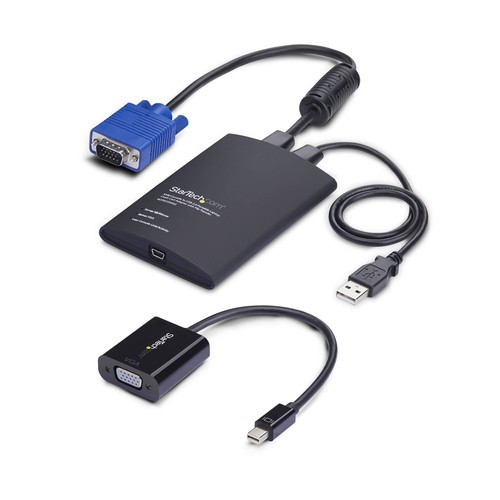 StarTech.com Adaptateur de PC Portable pour Crash Cart, Console KVM USB/VGA/Mini DisplayPort, Transfert de Fichiers et Capture Vidéo, Conforme TAA - NOTECONS02-VGA-MDP