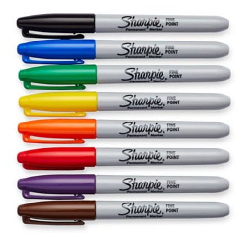 Sharpie  marqueur indélébile Fibre tip Noir, Bleu, Marron, Vert, Orange, Violet, Rouge, Jaune 8 pièce(s) - 30217PP