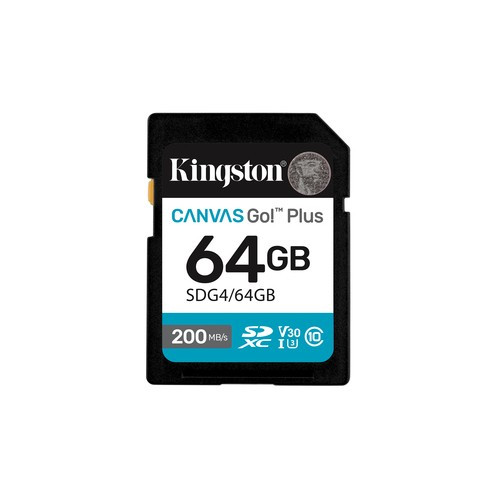 Kingston Technology Canvas Go! Plus 64 Go SDXC Canvas Go Plus Gen4 200 Mo/s C10 UHS-I U3 V30 - SDG4/64GB