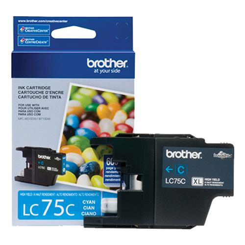 Brother  cartouche d'encre 1 pièce(s) Original Rendement élevé (XL) Cyan - LC75CS