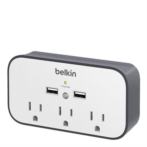 Belkin  protection surtension Noir, Blanc 3 sortie(s) CA - BSV300TTCW