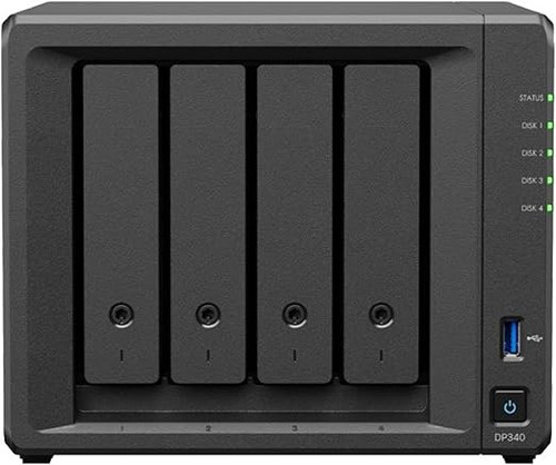 Synology DP340 – Serveur de stockage NAS Bureau R1600 16 Go 32 To HDD Noir