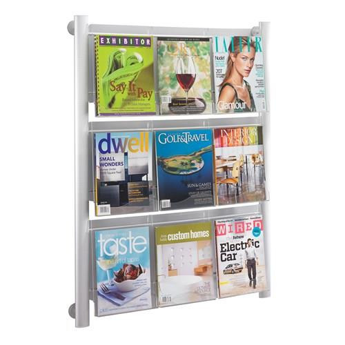 Safco  porte-magazines Aluminium, Acrylique Gris - 4134SL