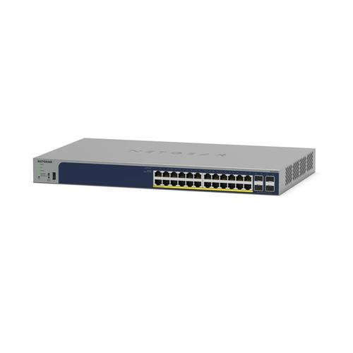 NETGEAR GS728TPP Géré L2/L3/L4 Gigabit Ethernet (10/100/1000) Connexion Ethernet, supportant l'alimentation via ce port (PoE) 1U Gris - GS728TPP-300NAS