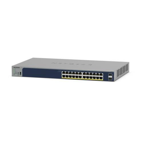 NETGEAR  commutateur réseau Géré L2 Gigabit Ethernet (10/100/1000) Connexion Ethernet, supportant l'alimentation via ce port (PoE) Gris - GS724TPP-300NAS