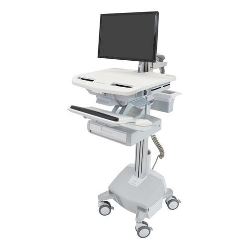 Ergotron SV44-2212-1 – Chariot et support multimédia Blanc, Gris Ecran plat Panier multimédia