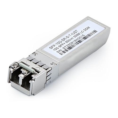 StarTech.com Module SFP+ Non Codé, Plage de Température Industrielle, 10 Gbps, Fibre Multimode (MMF), 300m, Émetteur-Récepteur LC, 850nm - SFP-10G-SR-S-T-IUST