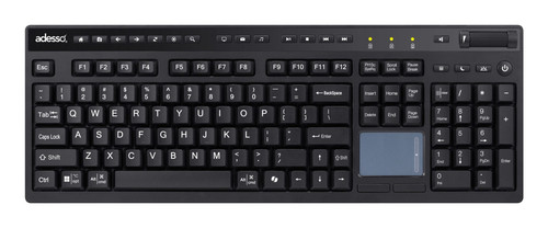 Adesso  clavier maison/bureau RF sans fil QWERTY Anglais américain Noir - WKB-4450UB