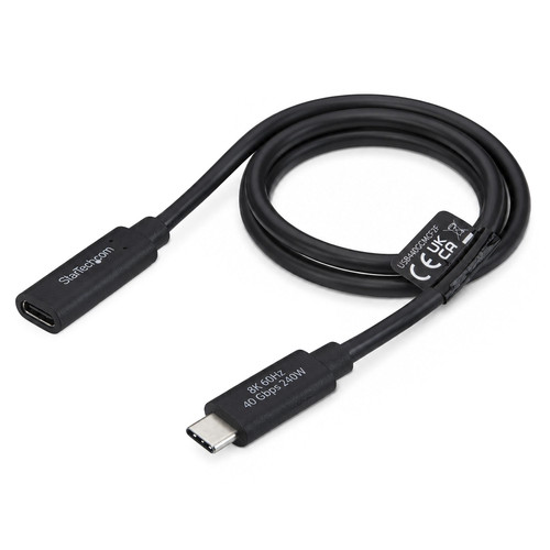 StarTech.com Câble Prolongateur USB4 de 60cm, 40Gbps, Compatible Thunderbolt 4, Charge 240W, 8K 60Hz/4K 240Hz, USB-C Mâle vers Femelle - USB440GCMCF2F